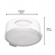 Prato Para Bolo 28 cm De Plástico Com Tampa E Alça Branco